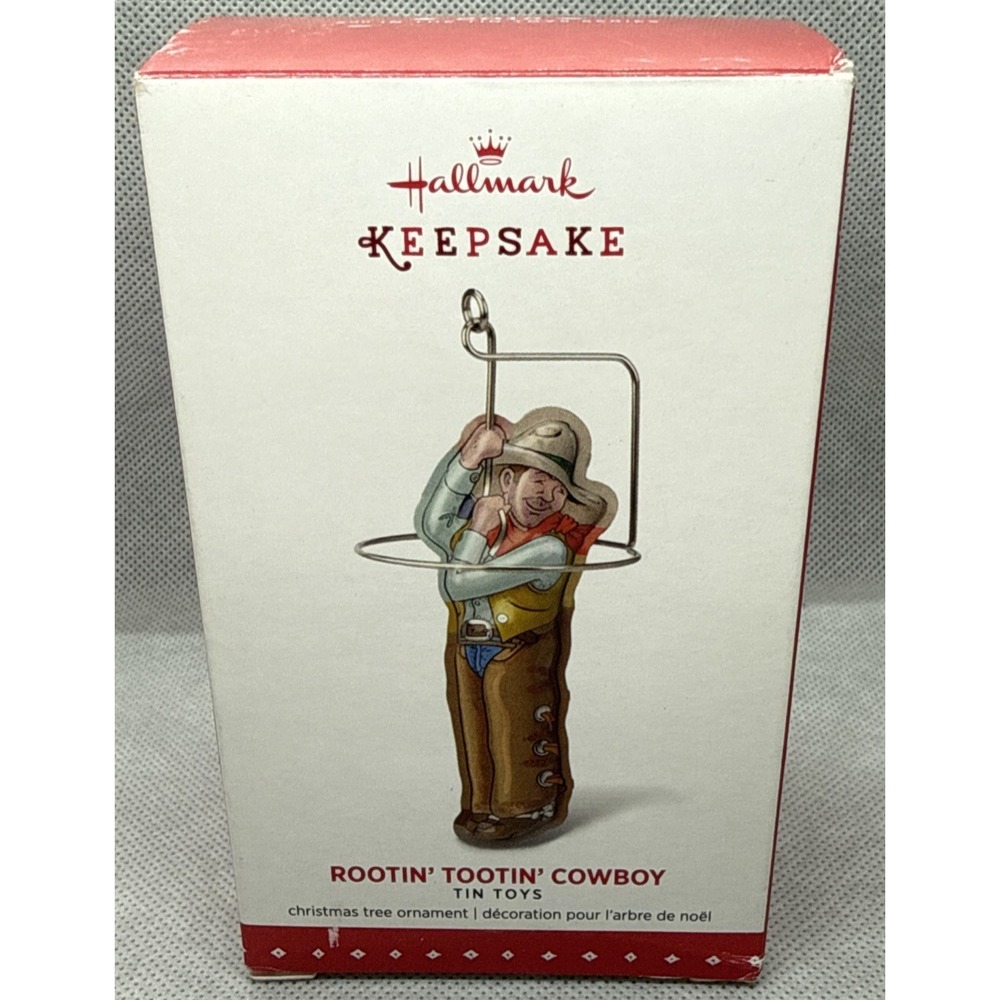 Hallmark Keepsakes 2015 Tin Toys Rootin’ Tootin’ Cowboy Christmas Ornament - New